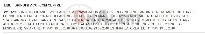 Click to enlarge close airspace libya