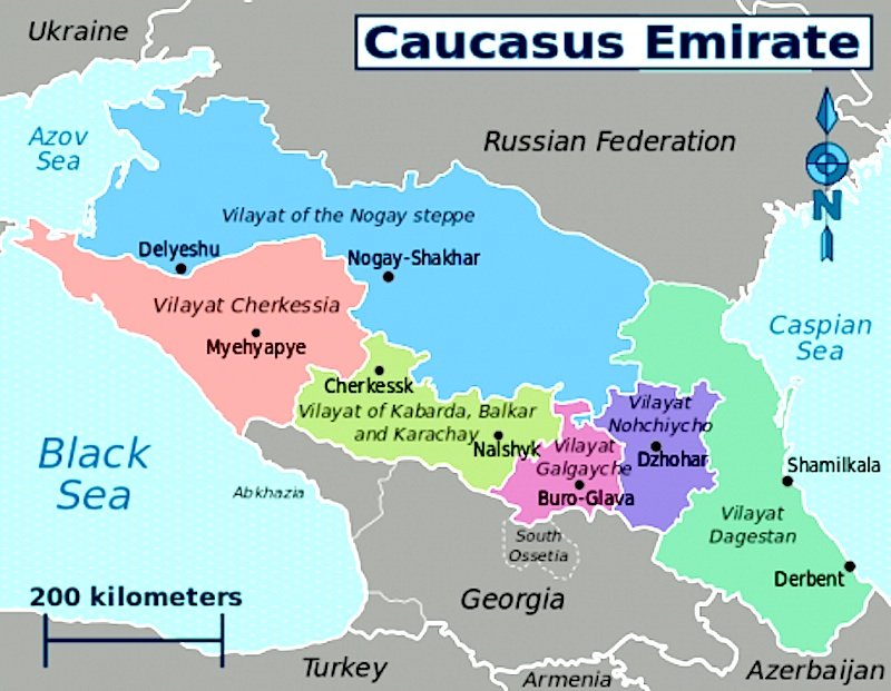 map Caucasus emirate