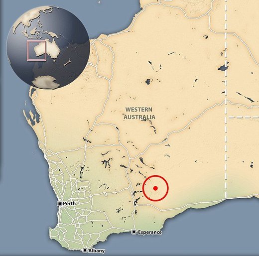 Click to enlarge Norseman earthquake map
