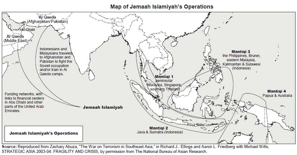 Map of Jemaah Islamiyah operations