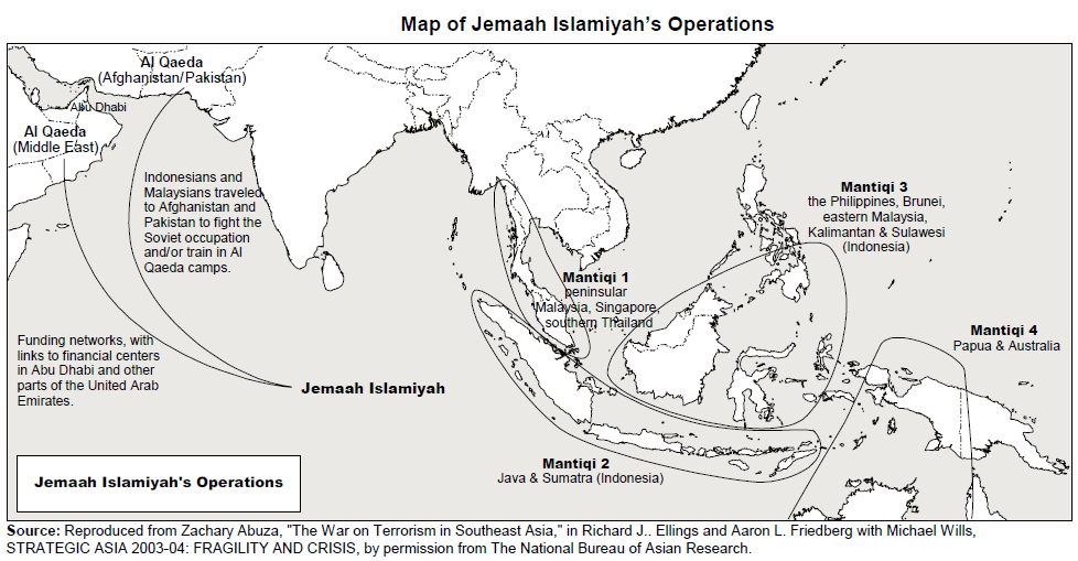 Click to enlarge Map of Jemaah Islamiyah operations