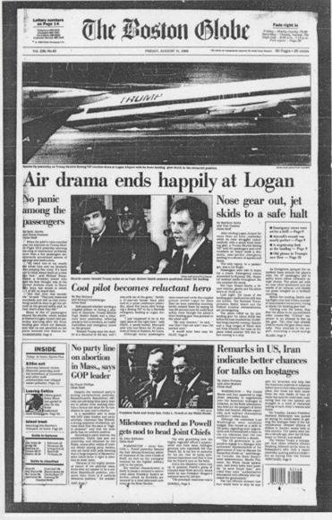  Boston Globe on Trump airline crash