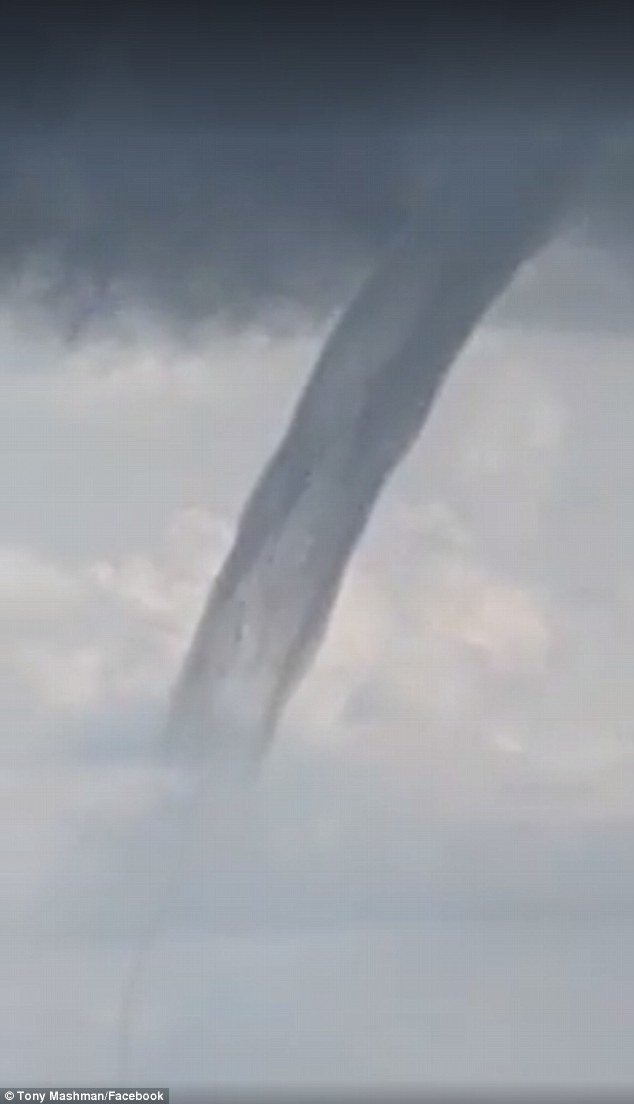 The huge waterspout was found off the coast of the Northern Territory about 11am on Sunday