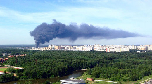 fire moscow gas cylinder warehouse