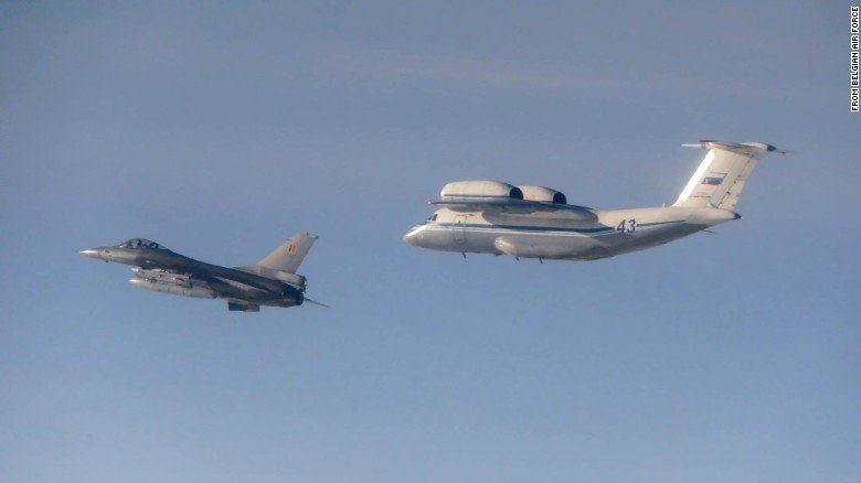Click to enlarge Russian AN-72 with Belgian F-16