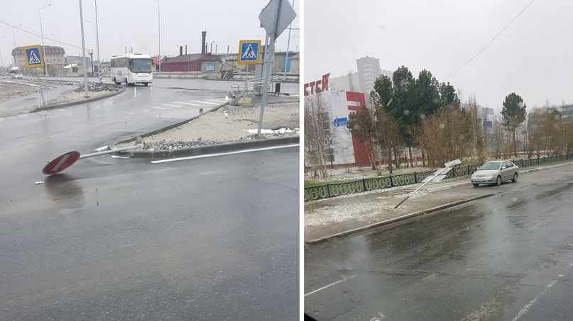 Click to enlarge storm damage in Nadym, Russia
