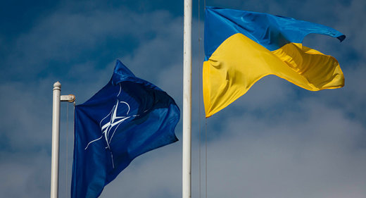 Ukraine and NATO flags