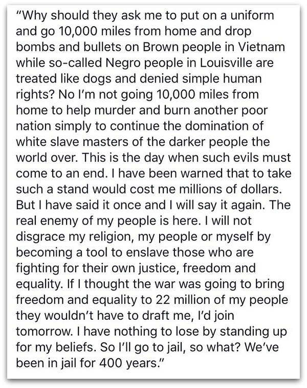 Click to enlarge Ali speech