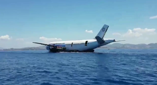 airplane on water being sunk in turkey