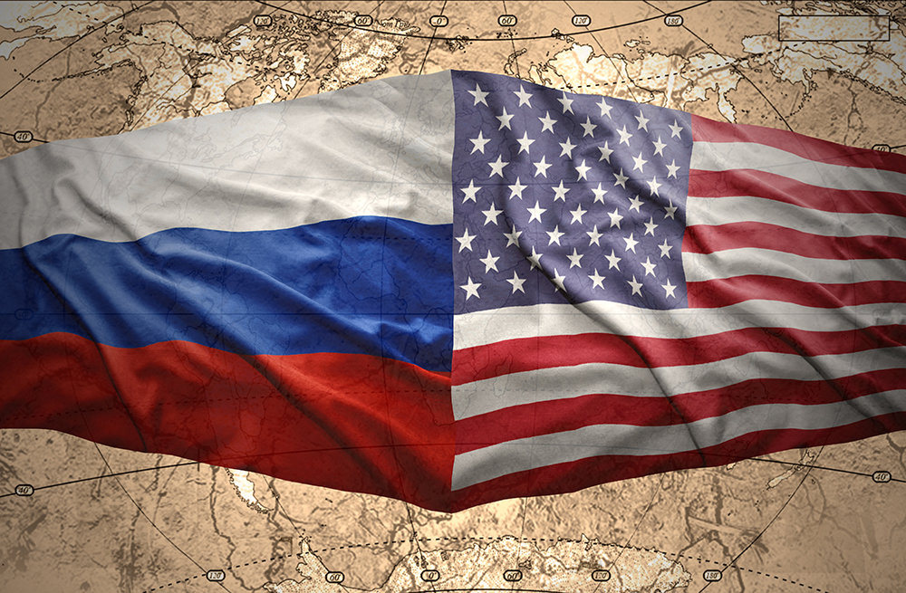 Click to enlarge Russian and US Flags