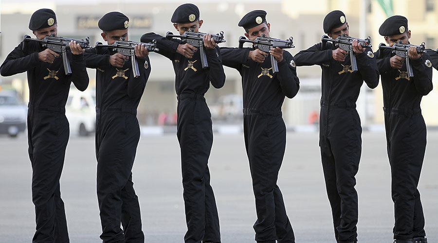 Click to enlarge Members of the Saudi police force