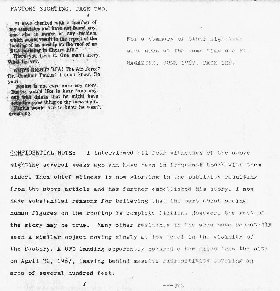 Click to enlarge UFO newspaper clipping