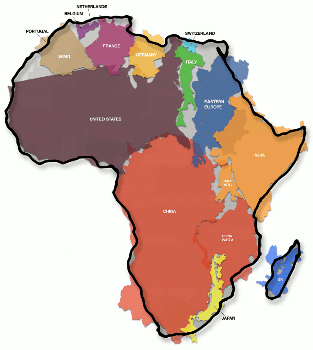 Africa size