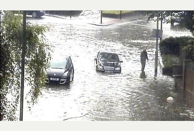Under water: Purley Cross 