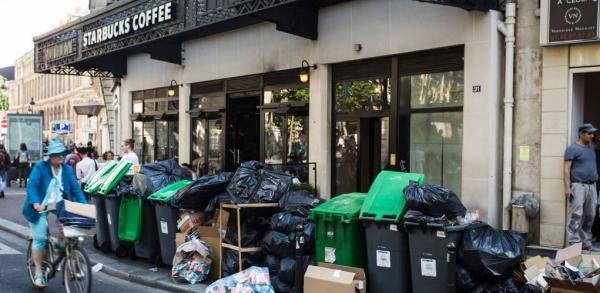 Garbage pile in France