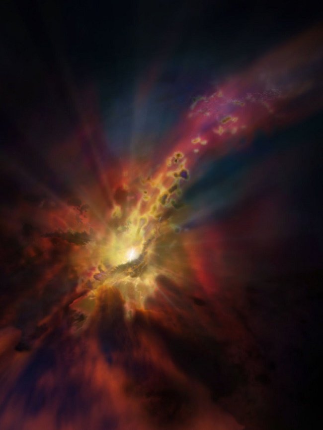 Black hole swallows clouds