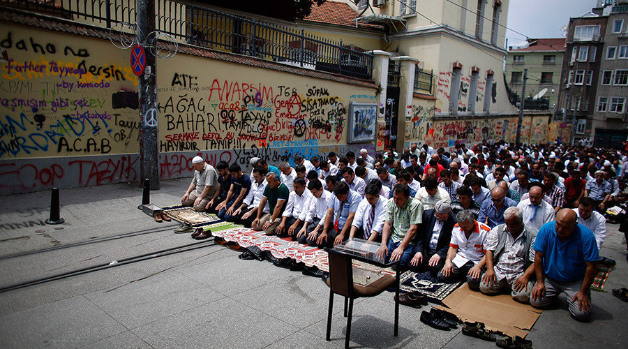 Muslims praying