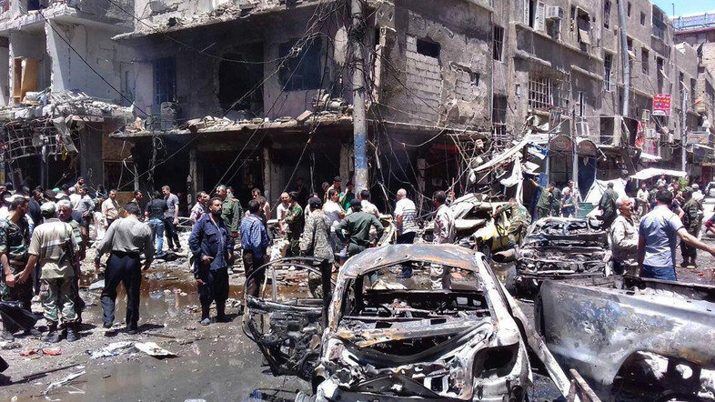 Click to enlarge bombing attack at the Sayyida Zeinab suburb, Damascus, Syria