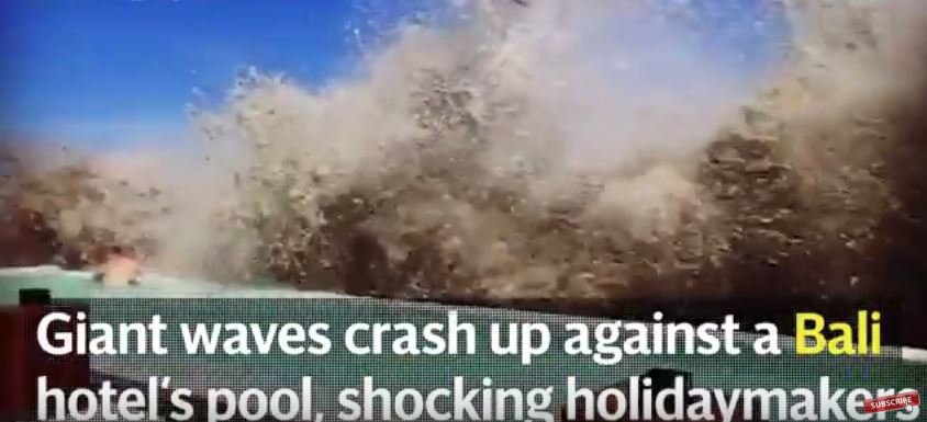Click to enlarge Large waves hit Bali