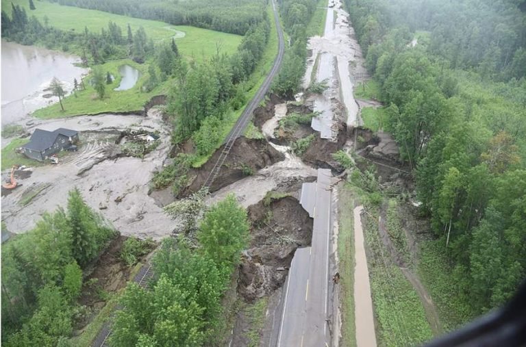 Floods have caused major damage to transport in Peace River Regional District in northeastern British Columbia, Canada. 