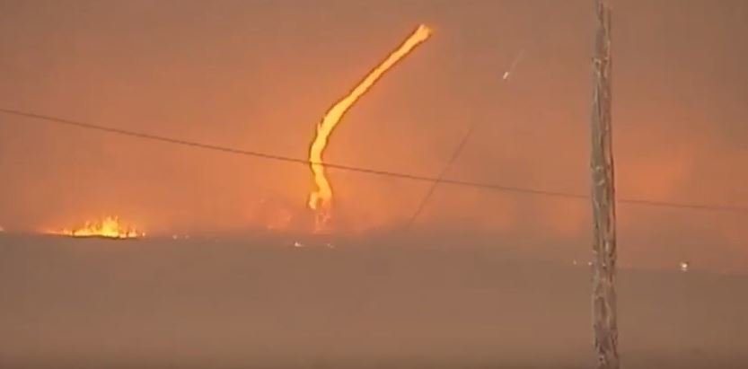 Click to enlarge Firenado in Sherpa wildfire, California