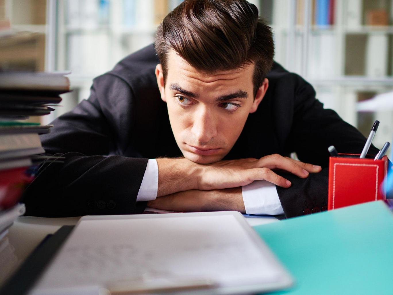 Click to enlarge Stressed man