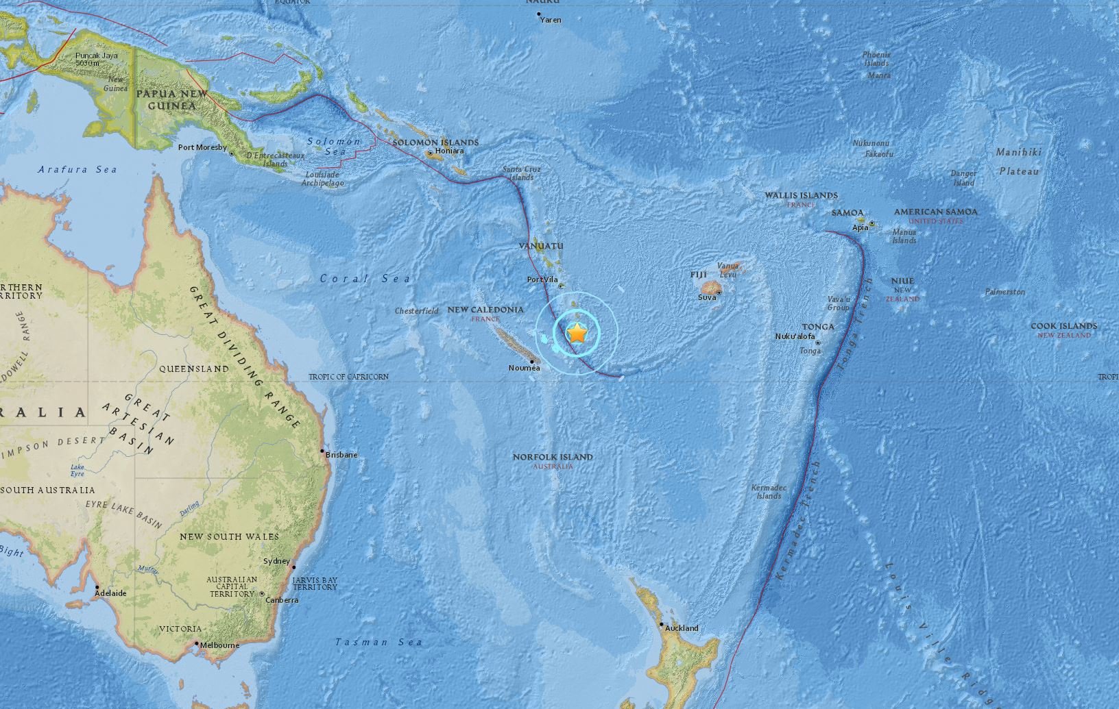 Earthquake map