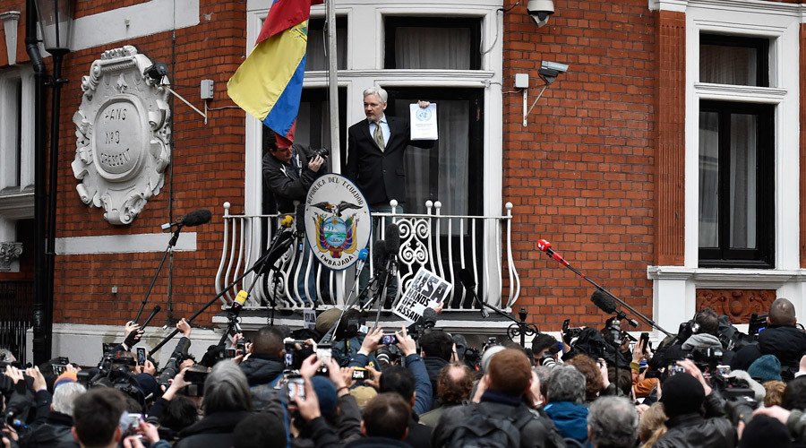WikiLeaks founder Julian Assange balcony ecuador embassy