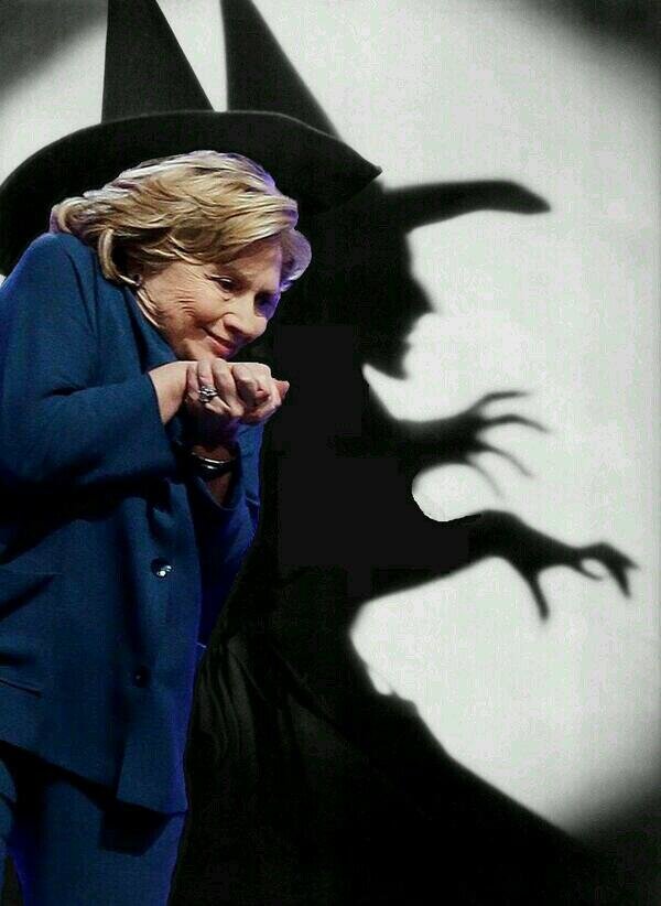 Clinton as witch