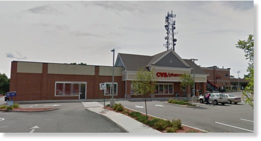 Click to enlarge The pharmacy parking lot in Boston, Massachusetts, where Usaama Rahim was killed by police.
