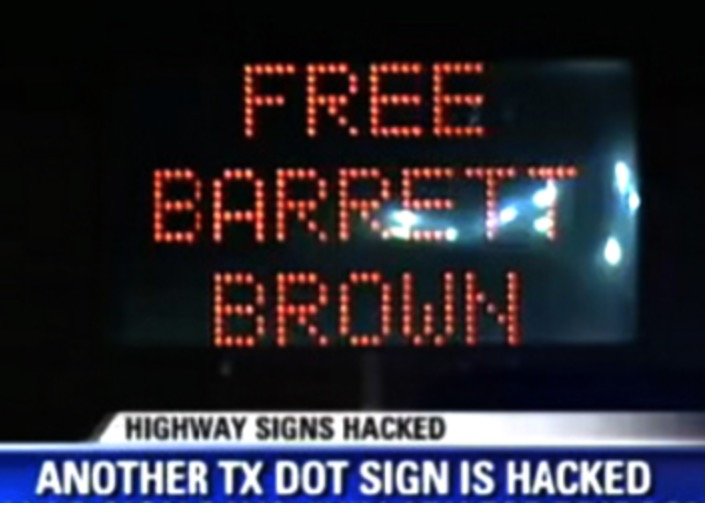 Click to enlarge Barrett Brown sign