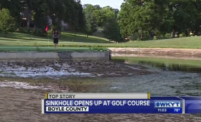 Golf course sinkhole
