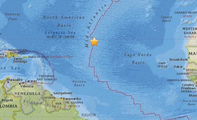 Earthquake Mid-Atlantic Ridge