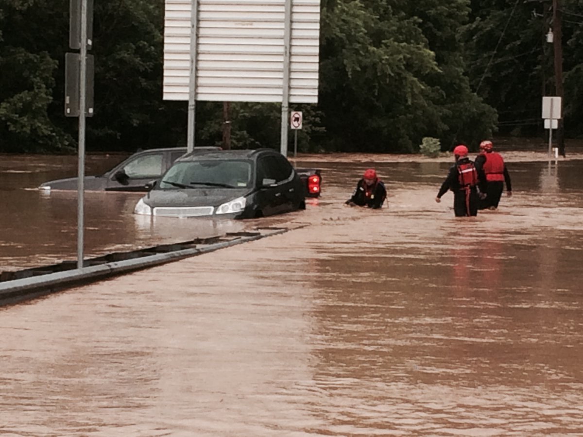 Emergency crews checking cars in Clendenin area to see if anyone is inside.