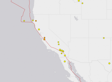 west coast earthquakes