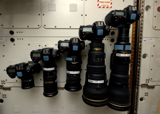 Click to enlarge Photography gear on ISS