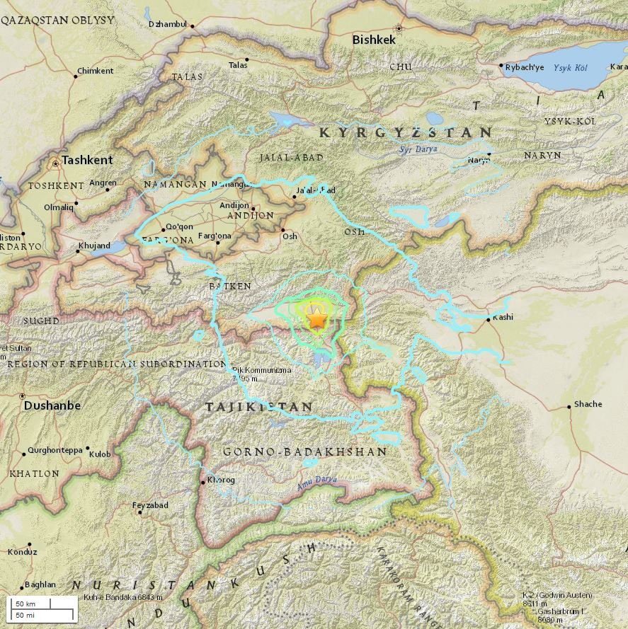 Click to enlarge Kyrgyzstan earthquake