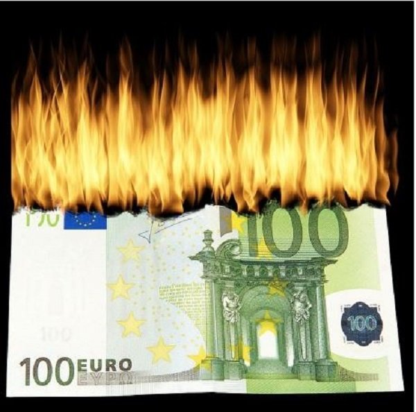 burning euro