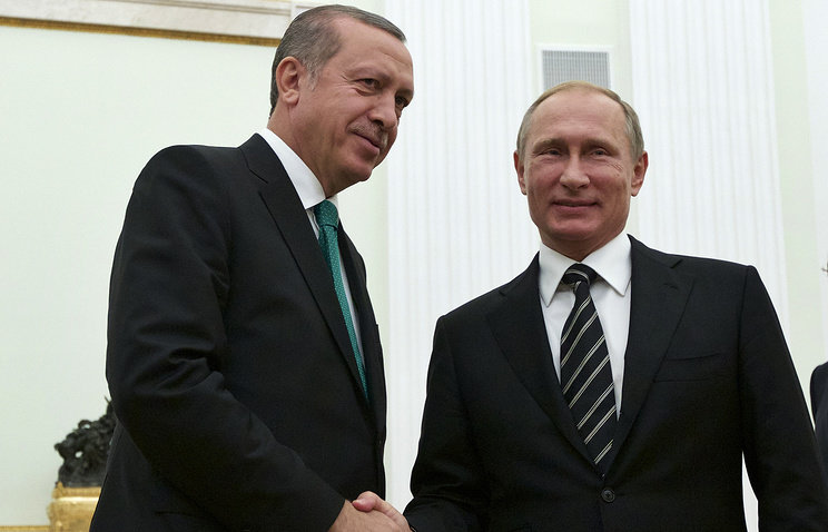 Click to enlarge Russian President Vladimir Putin with Turkish President Recep Tayyip Erdogan