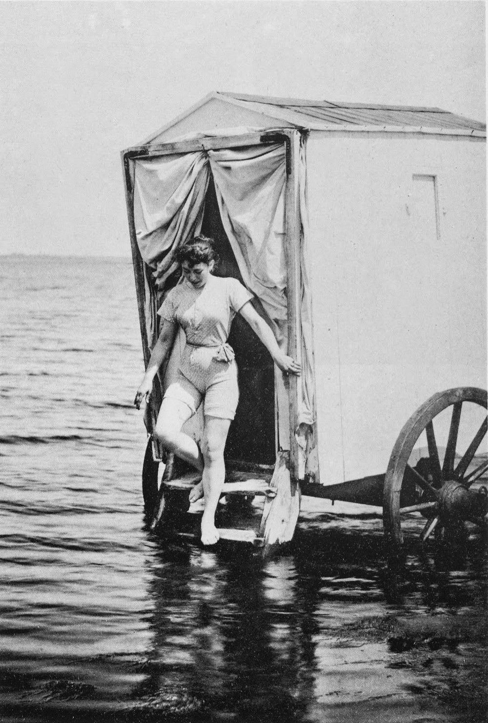 Click to enlarge woman in bathing machine