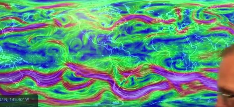 Jet stream crosses equator