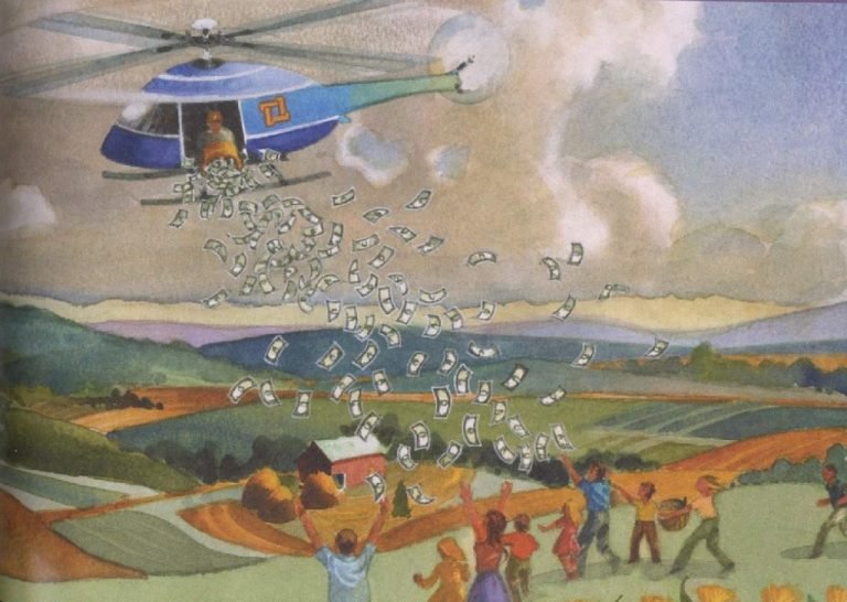 Click to enlarge Helicopter money cartoon