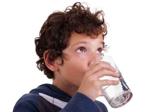 boy drinking water
