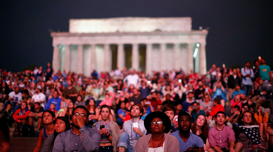 Click to enlarge people watching fireworks