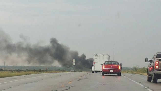 Click to enlarge Lightning struck a moving truck Tuesday morning on U.S. 277, halting traffic both ways.