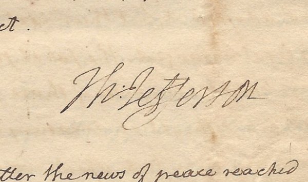 Thomas Jefferson letter signature