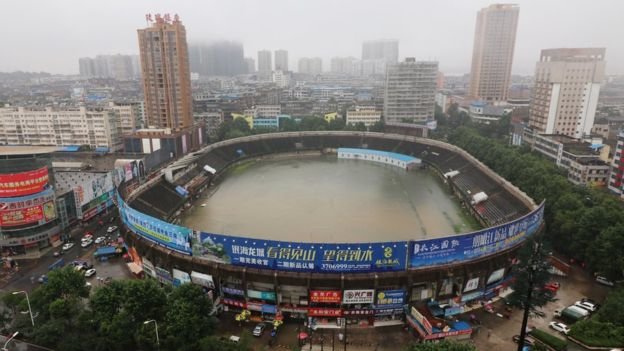 flooded stadium