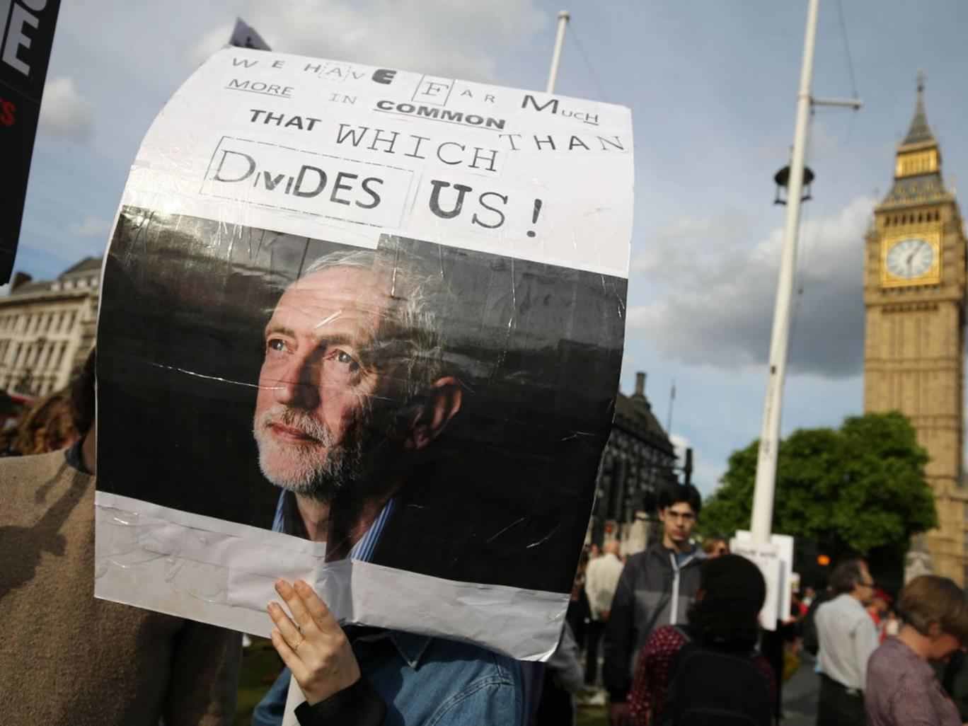 Jeremy Corbyn placard