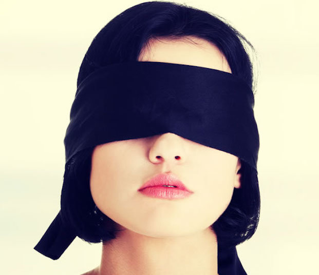 blindfolded woman