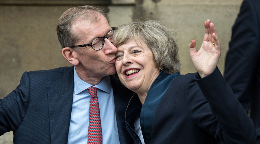 Theresa May and her husband Philip John May